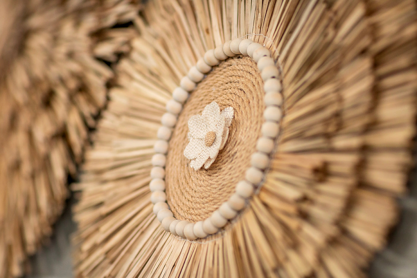 SOLEIL DE RAFIA PERLES